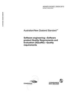 AS/NZS ISO/IEC 25030-2013