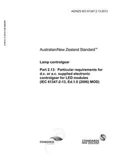 AS/NZS IEC 61347.2.13-2013