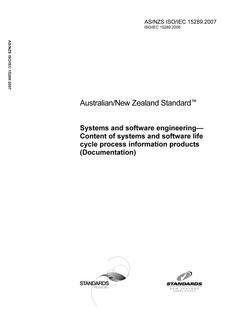 AS/NZS ISO/IEC 15289-2007