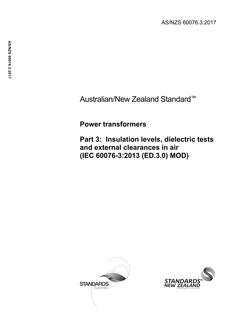 AS/NZS 60076.3:2017