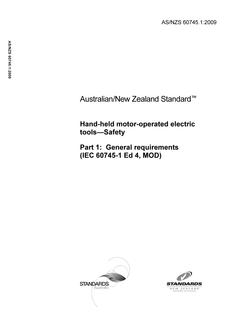 AS/NZS 60745.1-2009