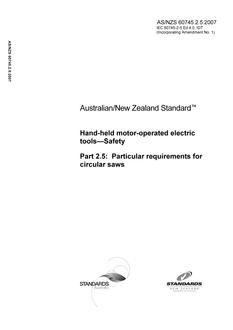 AS/NZS 60745.2.5-2007