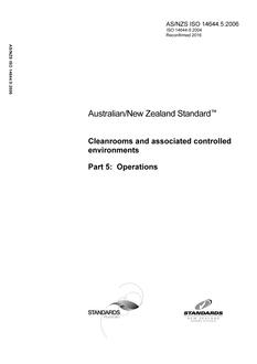 AS/NZS ISO 14644.5-2006