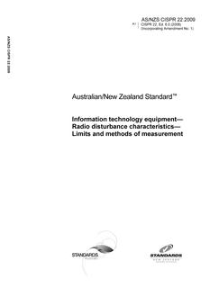 AS/NZS CISPR 22:2009