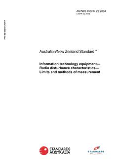 AS/NZS CISPR 22:2004