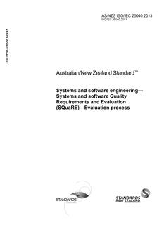 AS/NZS ISO/IEC 25040:2013