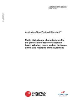 AS/NZS CISPR 25:2004